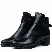 Ghete dama, Glemis, piele naturala - Cod: AS-2406, Culoare: Negru Box, Marime: 38 (25.4 cm)