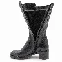 Cizme dama gamba groasa, Glemis, piele naturala - Model: GAMBA XL, Culoare: Negru Box, Marime: 38 (25.2 cm)