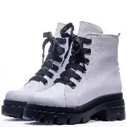 Bocanci dama, Glemis, piele naturala - Cod: PS-995, Culoare: Alb, Marime: 35