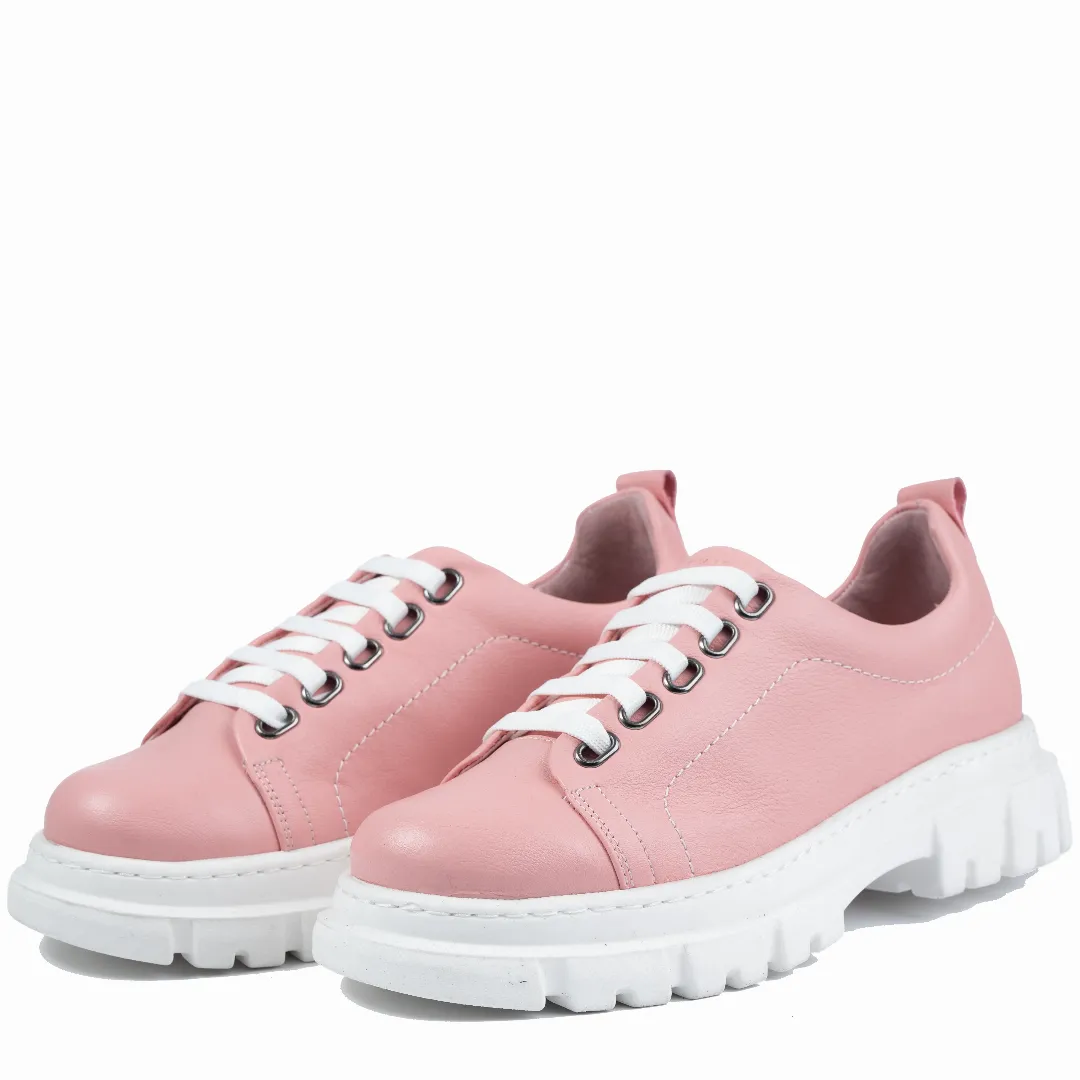 Pantofi casual dama, Glemis, piele naturala - Cod: 665, Culoare: Roz pudra, Marime: 38