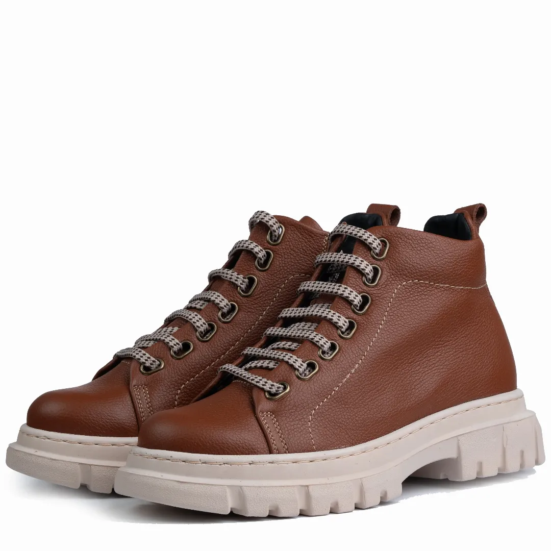 Ghete dama calapod lat, Glemis, piele naturala - Cod: Lejero, Culoare: Maro Bizon, Marime: 38 (24.8 cm)