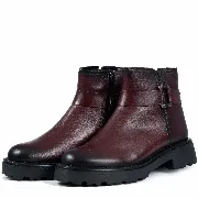 Ghete dama, Glemis, piele naturala - Cod: NE-434, Culoare: Visiniu Box, Marime: 38 (25.2 cm)