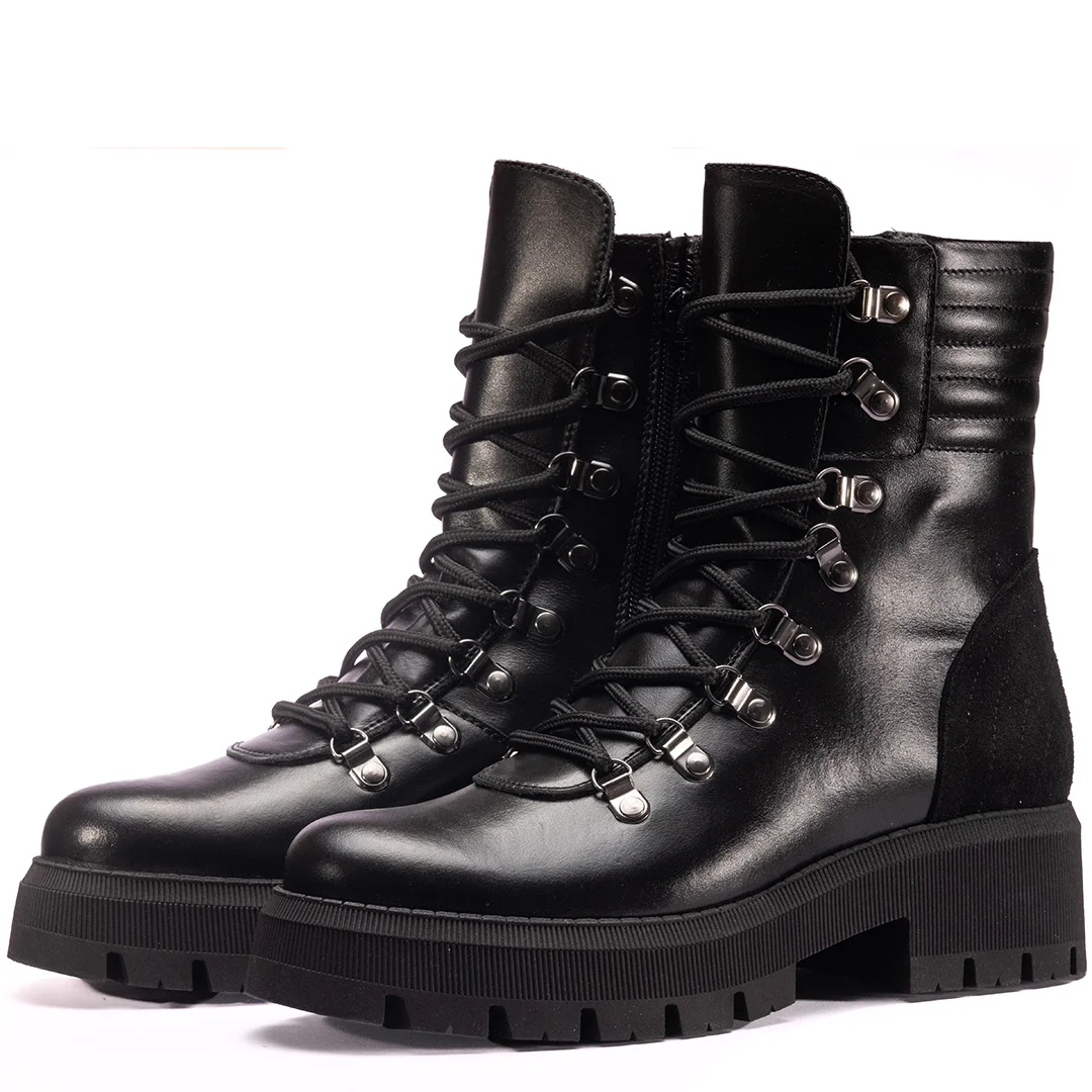 Ghete dama premium, Glemis, piele naturala - Cod: PS-1080-BV, Culoare: Negru, Marime: 38