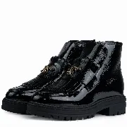 Ghete dama calapod normal, Glemis, piele naturala - Model: Stupina, Culoare: Negru Lac, Marime: 38 (25 cm)