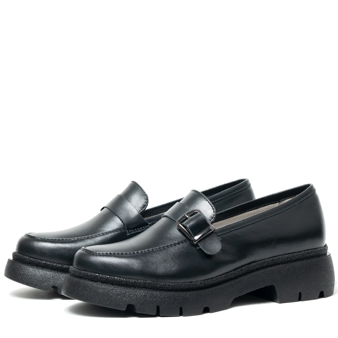 Pantofi casual dama, Glemis, piele naturala - Model: PS-ionela-1150, Culoare: Negru Box, Marime: 38 (25 cm)