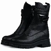 Ghete dama, Glemis, piele naturala - Cod: AS-2417, Culoare: Negru Box, Marime: 38 (24.9 cm)