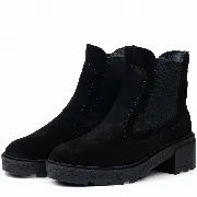 Ghete dama, Glemis, piele naturala - Model: PS-olivia-200, Culoare: Negru Velur, Marime: 38 (24.6 cm)