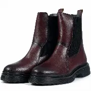 Ghete dama, Glemis, piele naturala - Cod: NE-421, Culoare: Visiniu Box, Marime: 38 (25.2 cm)