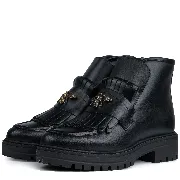 Ghete dama calapod normal, Glemis, piele naturala - Model: Stupina, Culoare: Negru Box, Marime: 38 (25 cm)