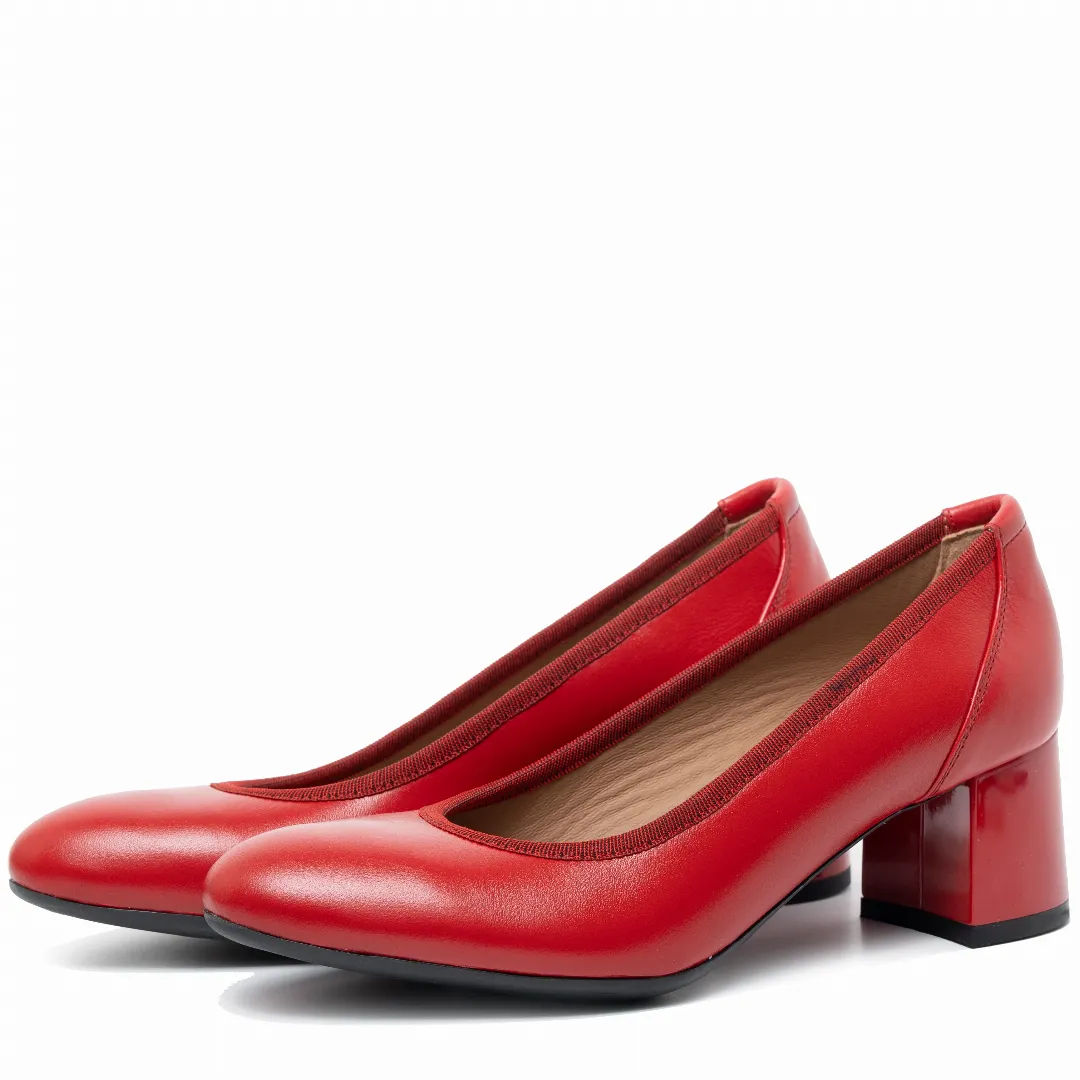 Pantofi dama eleganti, Glemis, piele naturala - Model: Siena, Culoare: Rosu box, Marime: 38 (25 cm)