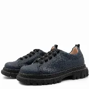 Pantofi dama calapod lat, Glemis, piele naturala - Cod: 665, Culoare: Blue Bizon, Marime: 38 (24.8 cm)