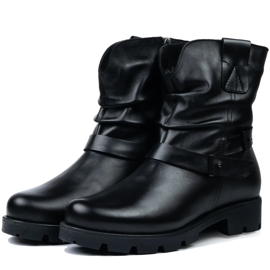 Ghete dama, Glemis, piele naturala - Cod: AS-286, Culoare: Negru Box, Marime: 38 (25.6 cm)