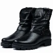 Ghete dama, Glemis, piele naturala - Cod: AS-286, Culoare: Negru Box, Marime: 35 (23.5 cm)