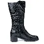 Cizme dama gamba groasa, Glemis, piele naturala - Model: GAMBA, Culoare: Negru Box Lac, Marime: 38 (25.2 cm)