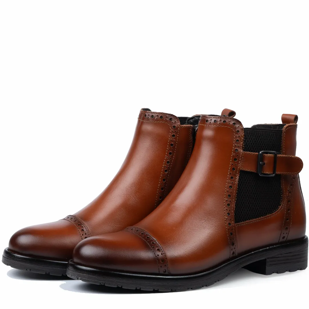 Ghete dama, Glemis, piele naturala - Cod: AS-2445, Culoare: Maro Box, Marime: 38 (25.2 cm)