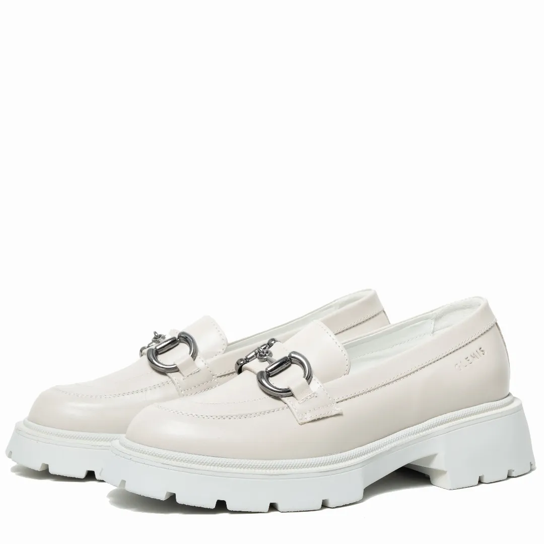 Mocasini dama, Glemis, piele naturala - Cod: 660, Culoare: Alb natur, Marime: 38