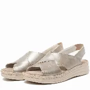 Sandale dama confort, Glemis, piele naturala - Model: Serina, Culoare: Argintiu Naplac, Marime: 38 (24.5 cm)