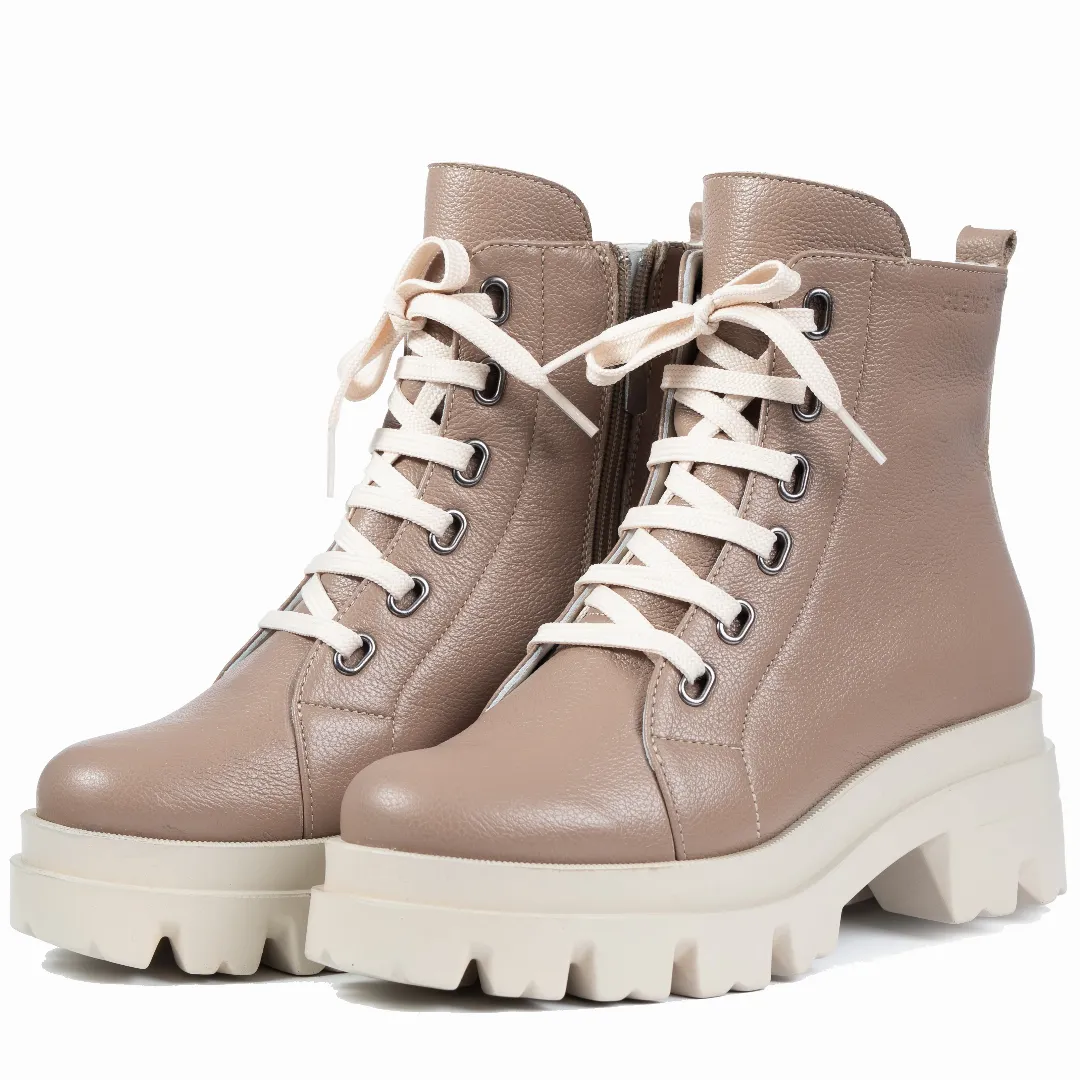 Bocanci dama, Glemis, piele naturala - Model: PS-995, Culoare: Taupe Bizon, Marime: 38