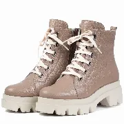 Bocanci dama, Glemis, piele naturala - Model: PS-995, Culoare: Taupe Bizon, Marime: 38