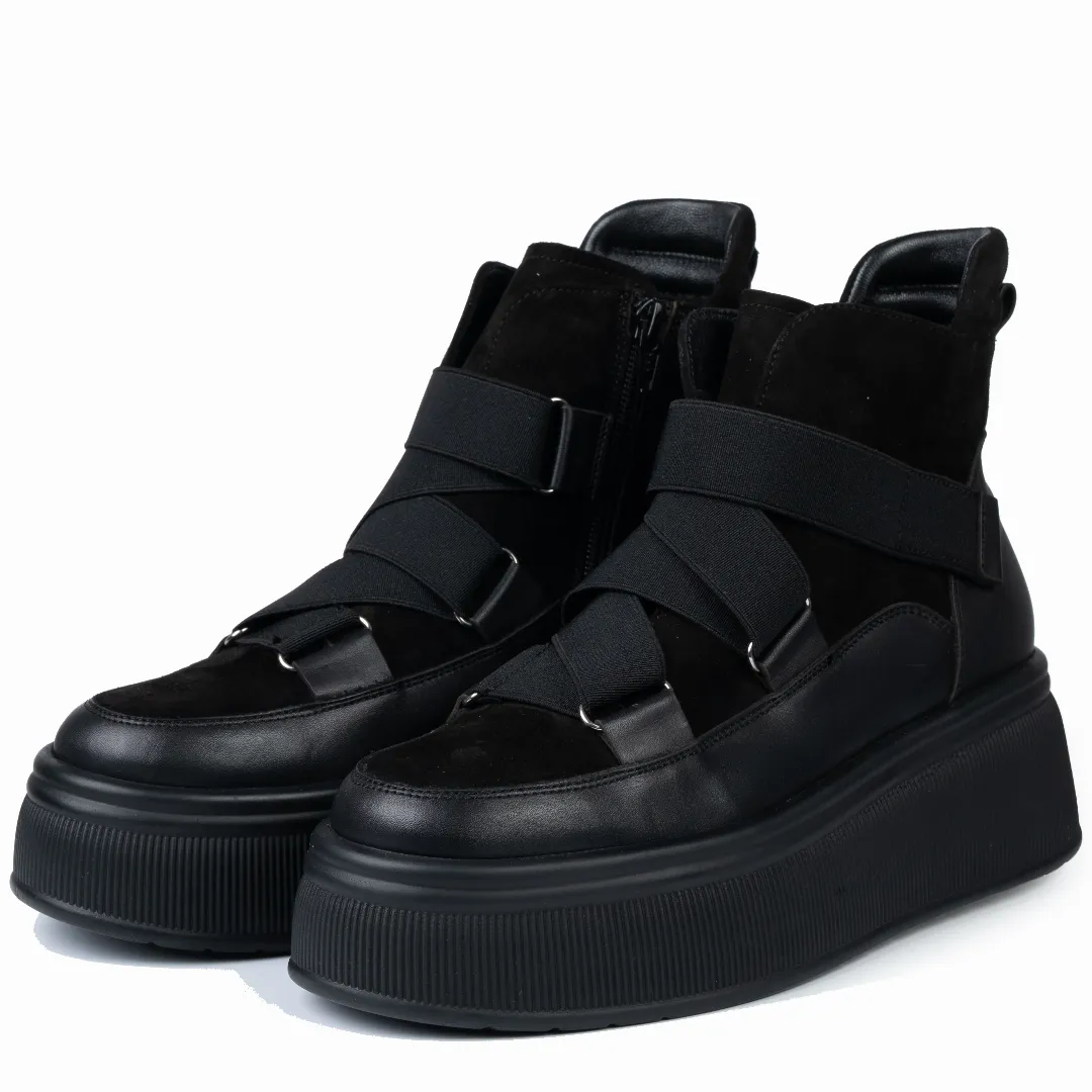 Ghete dama casual premium, Glemis, piele naturala - Cod: IB-4400, Culoare: Negru, Marime: 38 (25.4 cm)