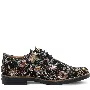 Pantofi casual dama, Glemis, piele naturala - Model: AN-1240-K, Culoare: Negru floral, Marime: 38 (24.7 cm)