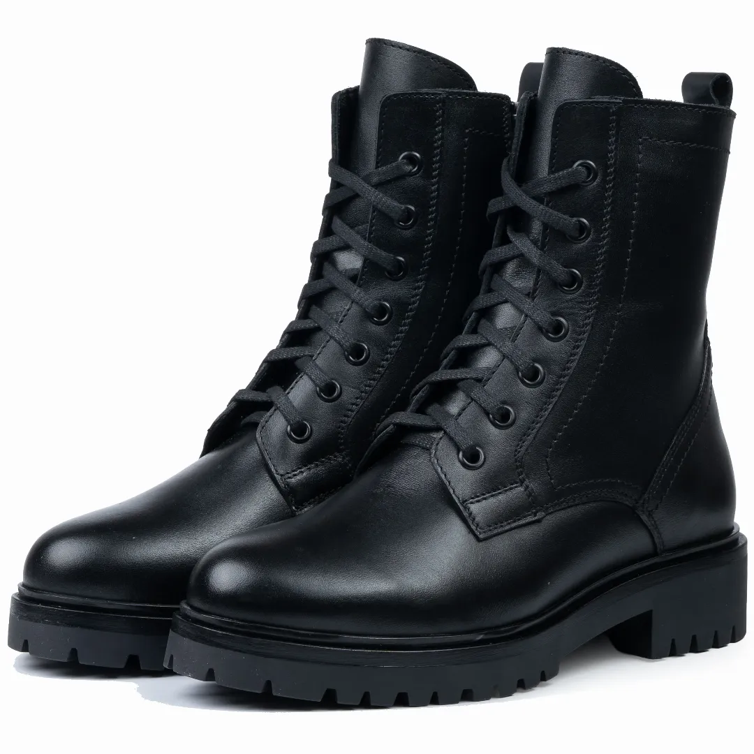 Ghete dama inalte, Glemis, piele naturala - Cod: AS-2415, Culoare: Negru Box, Marime: 38 (25.2 cm)