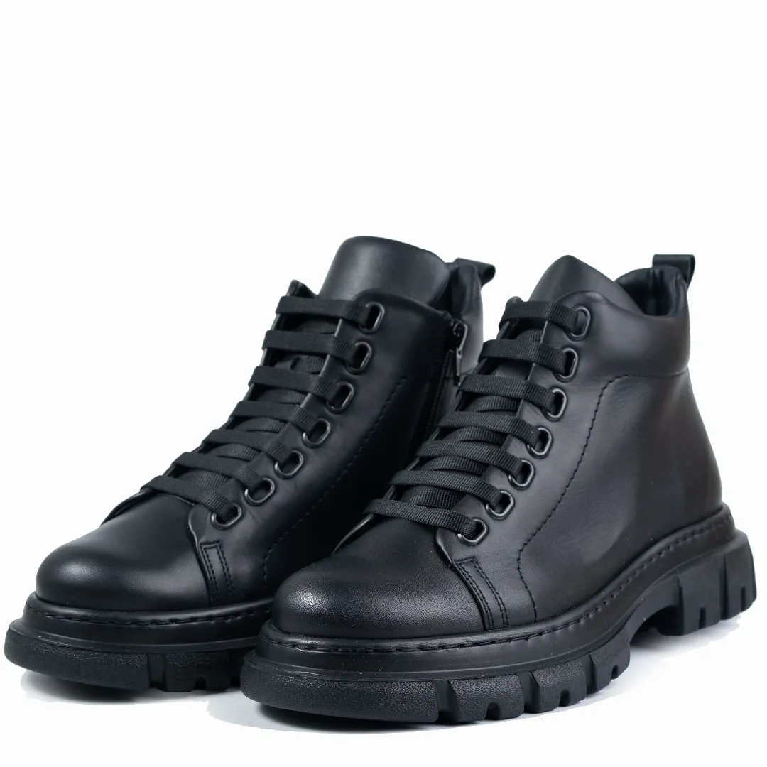 Ghete dama calapod lat, Glemis, piele naturala - Cod: Lejero, Culoare: Negru Box, Marime: 38 (24.8 cm)