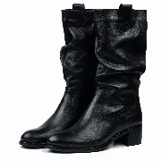 Cizme dama, Glemis, piele naturala - Cod: AS-4121-2, Culoare: Negru Box, Marime: 38 (25.4 cm)