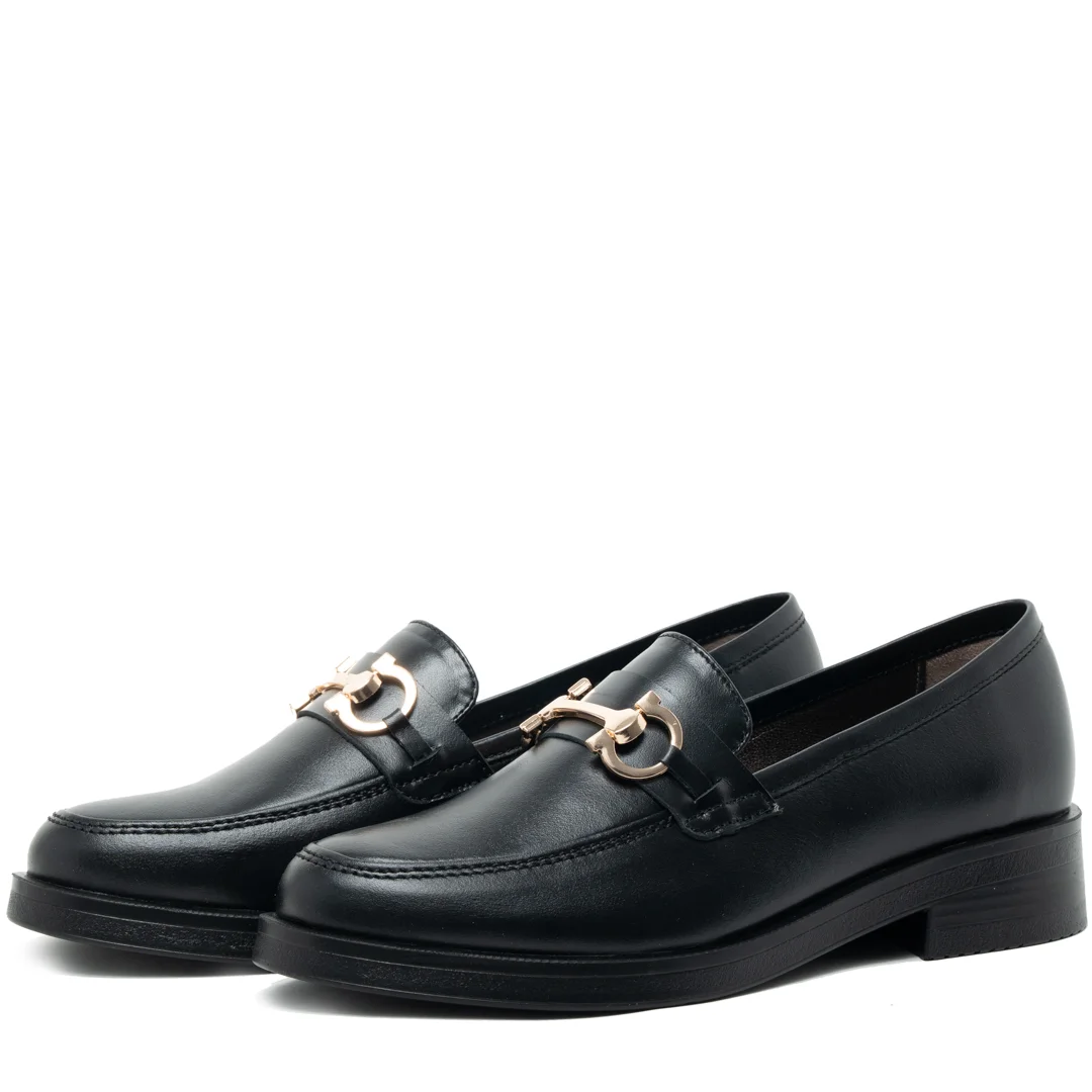 Pantofi casual dama, Glemis, piele naturala - Model: PS-delia-1150, Culoare: Negru Box, Marime: 38 (25 cm)