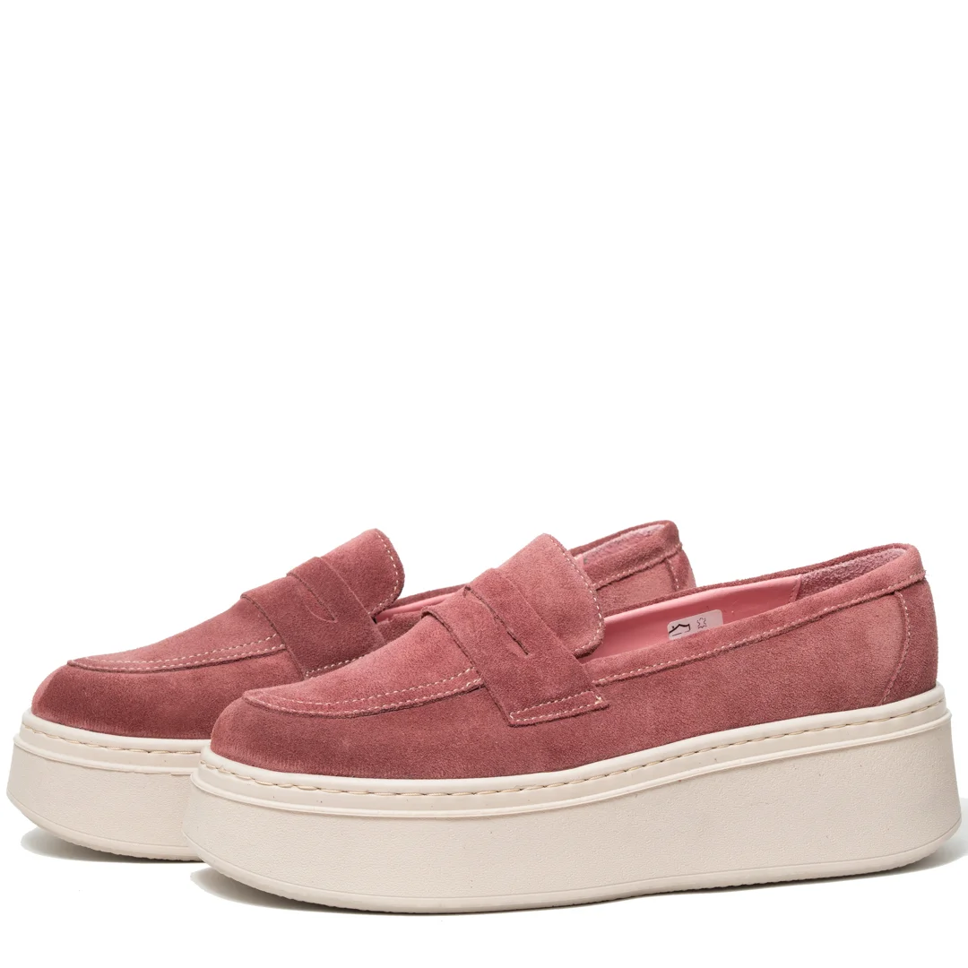 Pantofi casual dama, Glemis, piele naturala intoarsa - Model: IB-2630, Culoare: Visiniu, Marime: 38 (25 cm)