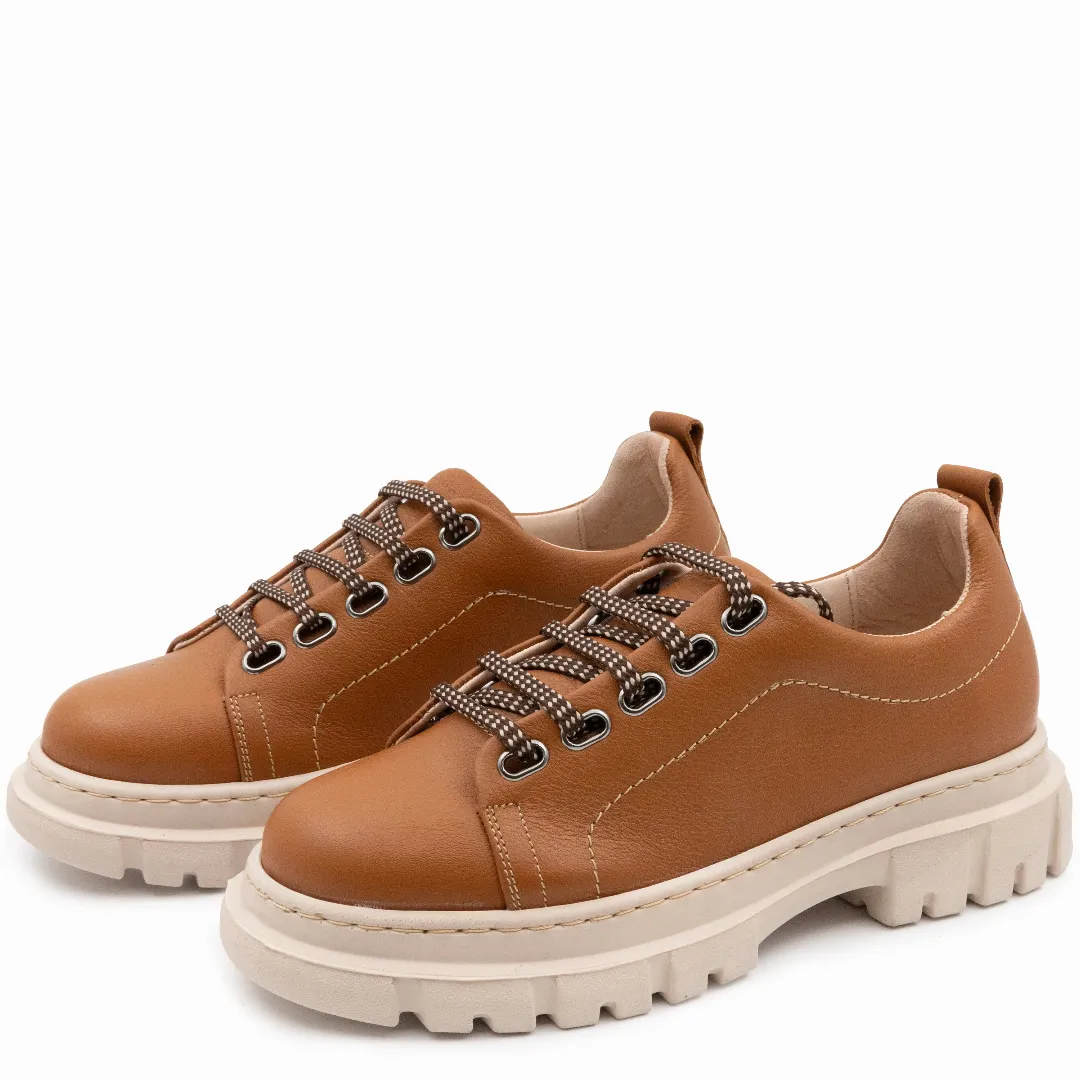 Pantofi dama calapod lat, Glemis, piele naturala - Cod: 665, Culoare: Maro Bizon, Marime: 38 (24.8 cm)