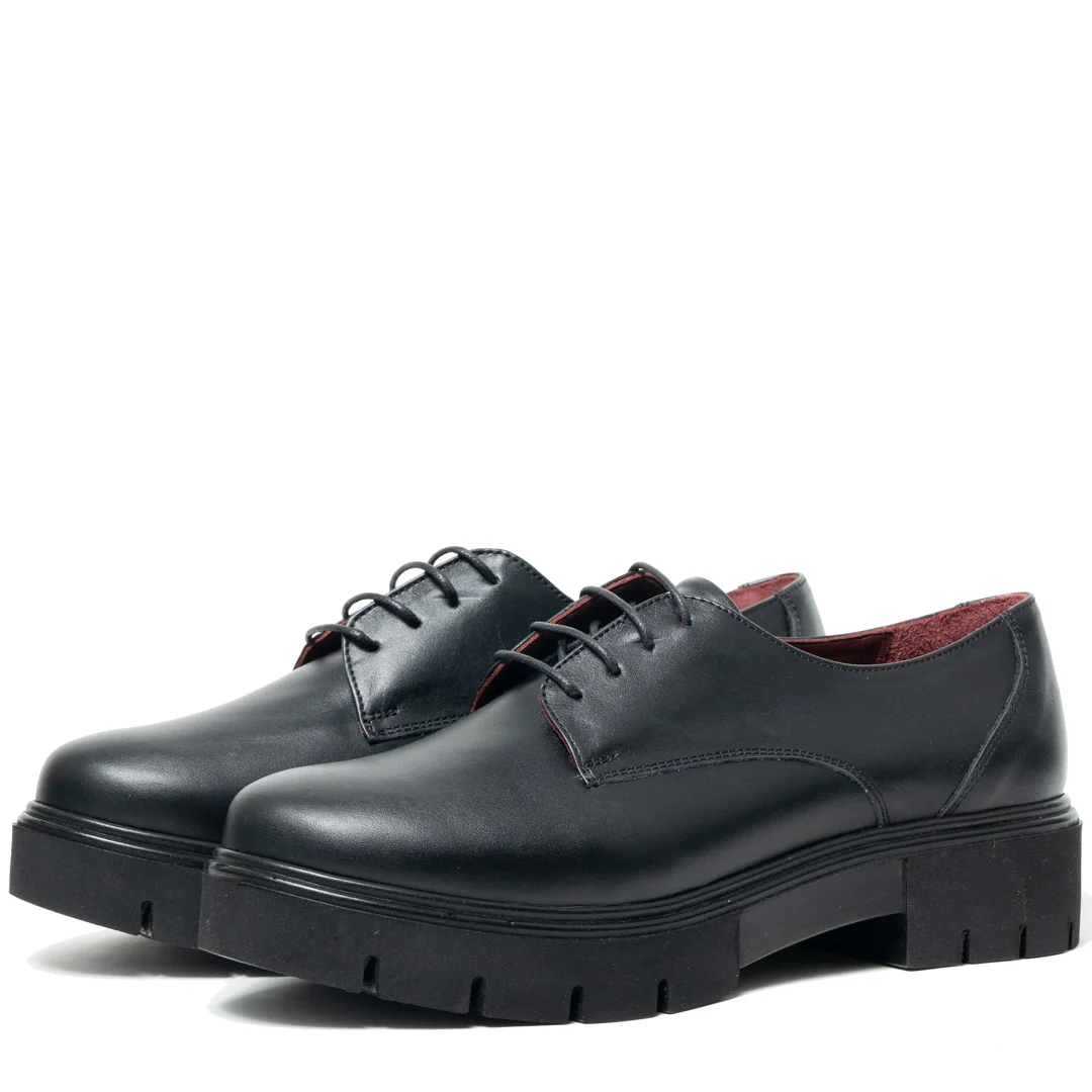 Pantofi casual dama, Glemis, piele naturala - Model: PS-diana-540, Culoare: Negru Box, Marime: 38 (24.7 cm)