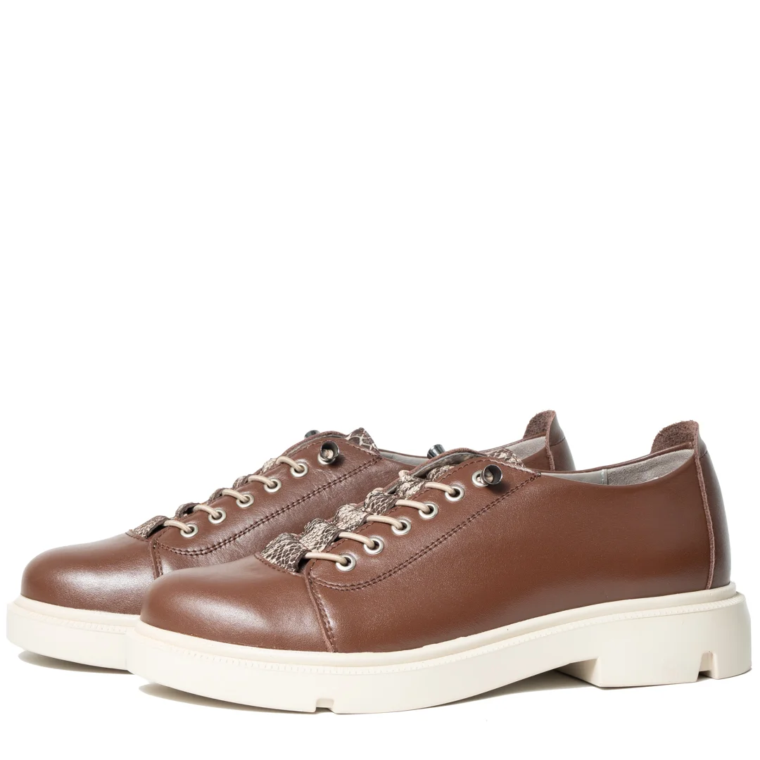 Pantofi casual dama, Glemis, piele naturala - Model: PS-norocos-1065, Culoare: Maro Box Sarpe, Marime: 38 (25.3 cm)