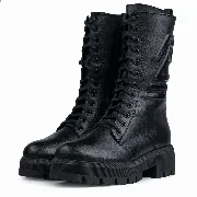 Ghete dama inalte, Glemis, piele naturala - Model: AS-florida-2425, Culoare: Negru Box, Marime: 38 (25.1 cm)