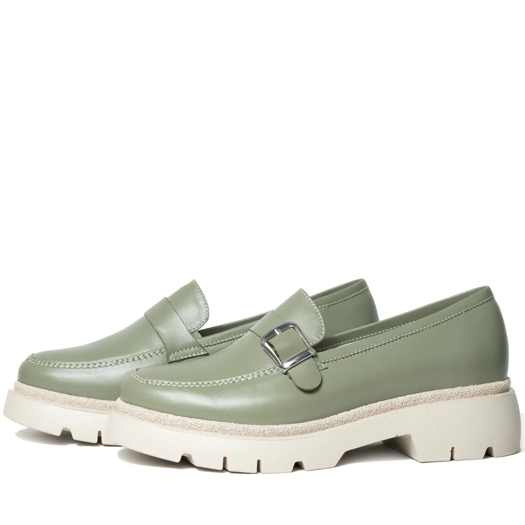 Pantofi casual dama, Glemis, piele naturala - Model: PS-ionela-1150, Culoare: Verde Box, Marime: 38 (25 cm)
