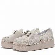 Pantofi dama, Glemis, piele naturala intoarsa - Model: IB-2635, Culoare: Bej, Marime: 38 (25 cm)