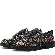 Pantofi casual dama, Glemis, piele naturala - Model: AN-1260-2, Culoare: Negru floral, Marime: 38 (24.9 cm)