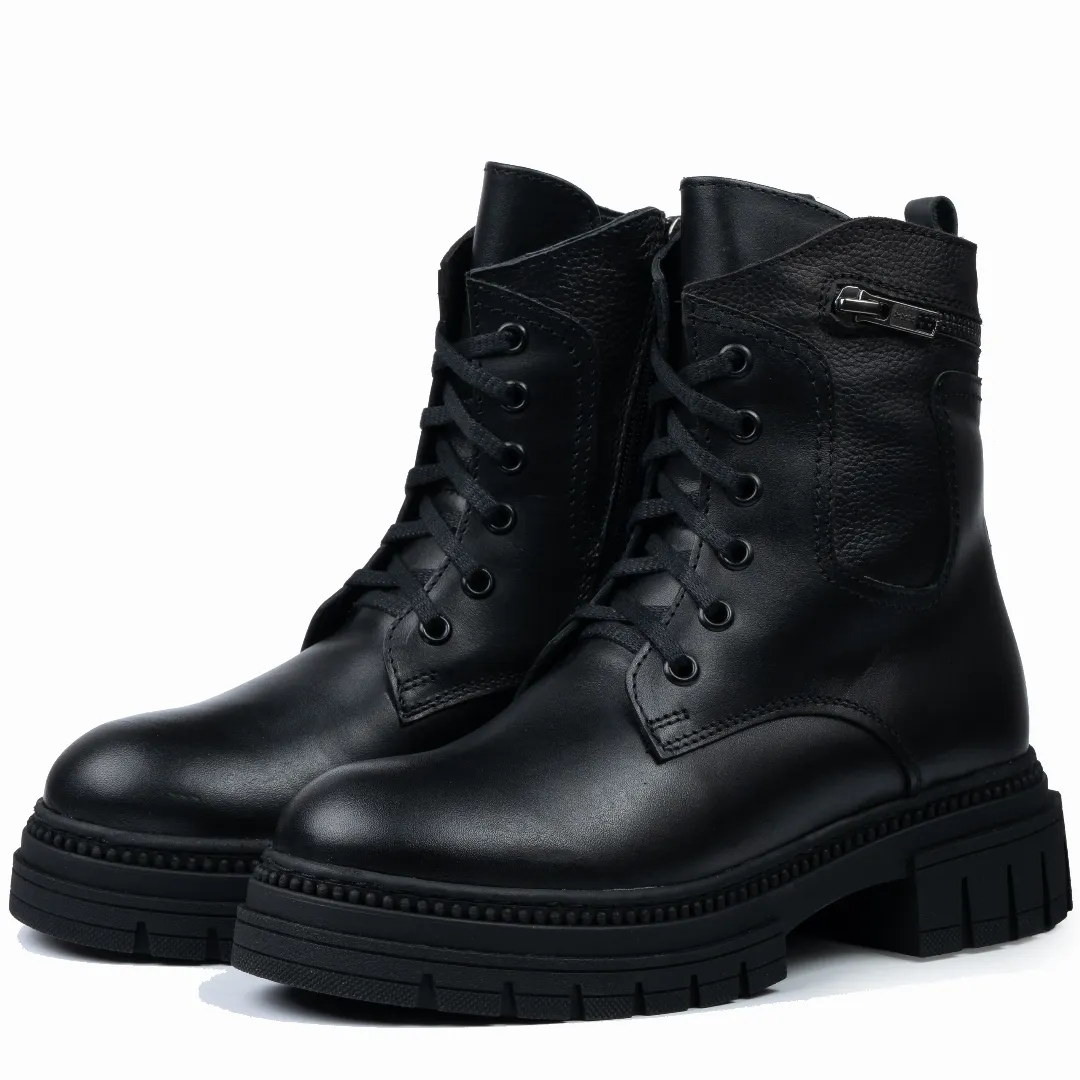 Ghete dama, Glemis, piele naturala - Cod: AS-2404, Culoare: Negru Box, Marime: 38 (24.8 cm)