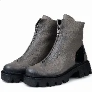 Ghete dama, Glemis, piele naturala - Cod: NE-363, Culoare: Gri Bizon, Marime: 39 (25.6 cm)