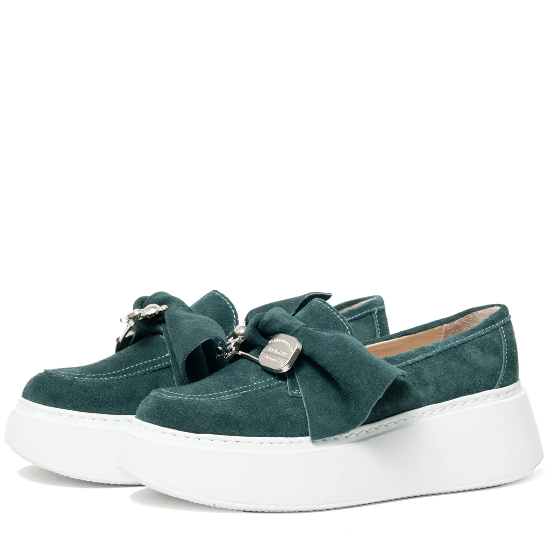 Pantofi casual dama, Glemis, piele naturala intoarsa - Model: IB-2635, Culoare: Verde, Marime: 38 (25.5 cm)