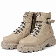 Ghete dama, Glemis, piele naturala - Cod: IB-920, Culoare: Bej Bizon, Marime: 38 (25.2 cm)