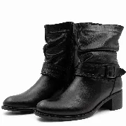 Botine dama, Glemis, piele naturala - Cod: AS-2447, Culoare: Negru Box, Marime: 38 (25.4 cm)