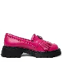 Mocasini dama, Glemis, piele naturala - Cod: 655, Culoare: Magenta, Talpa: Neagra, Marime: 38