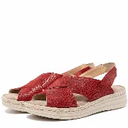 Sandale dama confort, Glemis, piele naturala - Model: Serina, Culoare: Rosu, Marime: 38 (24.5 cm)