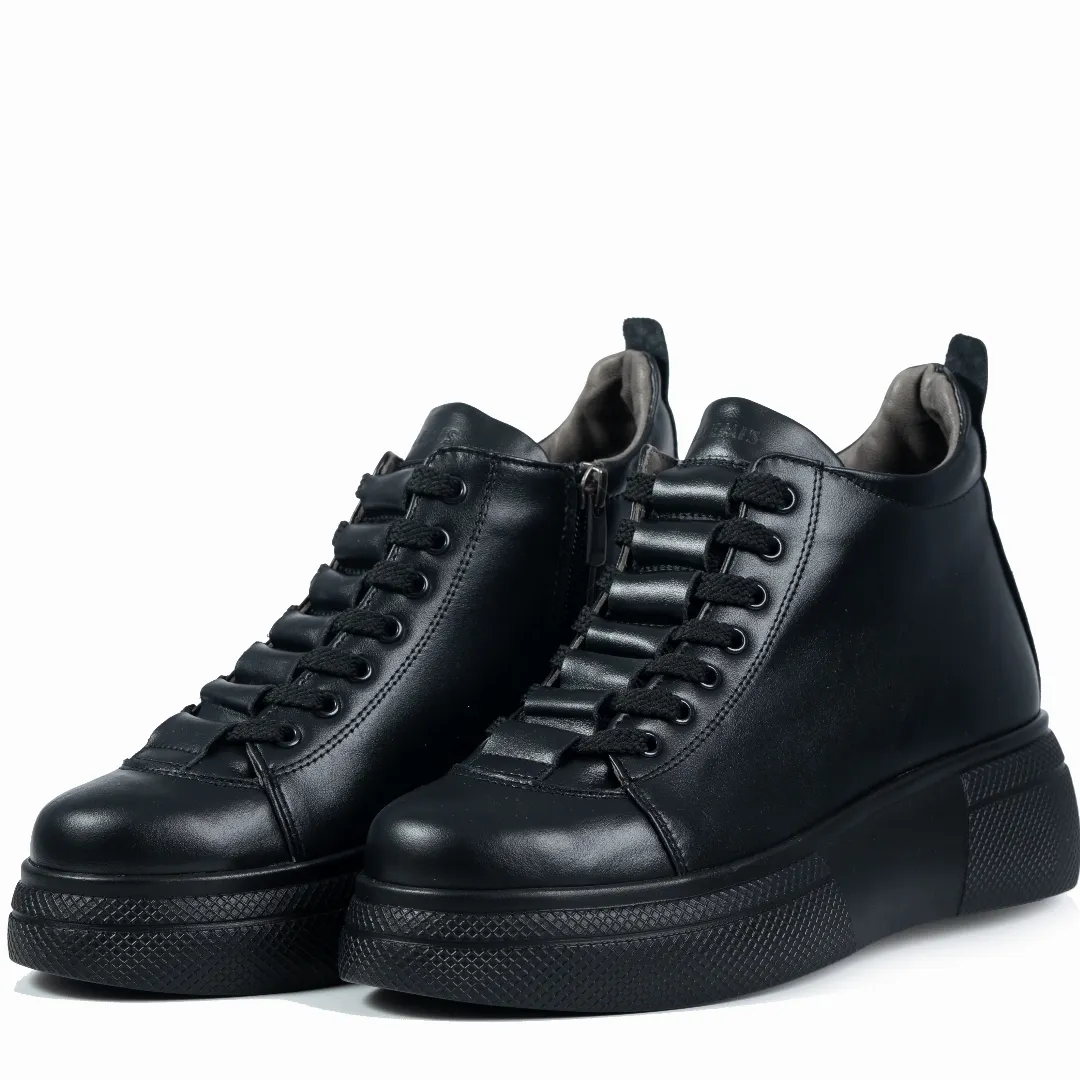 Ghete dama premium, Glemis, piele naturala - Cod: PS-asti-1135, Culoare: Negru Box, Marime: 39 (25.7 cm)