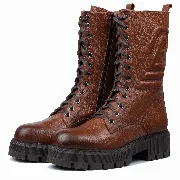 Ghete dama inalte, Glemis, piele naturala - Model: AS-florida-2425, Culoare: Maro Bizon, Marime: 38 (25.1 cm)