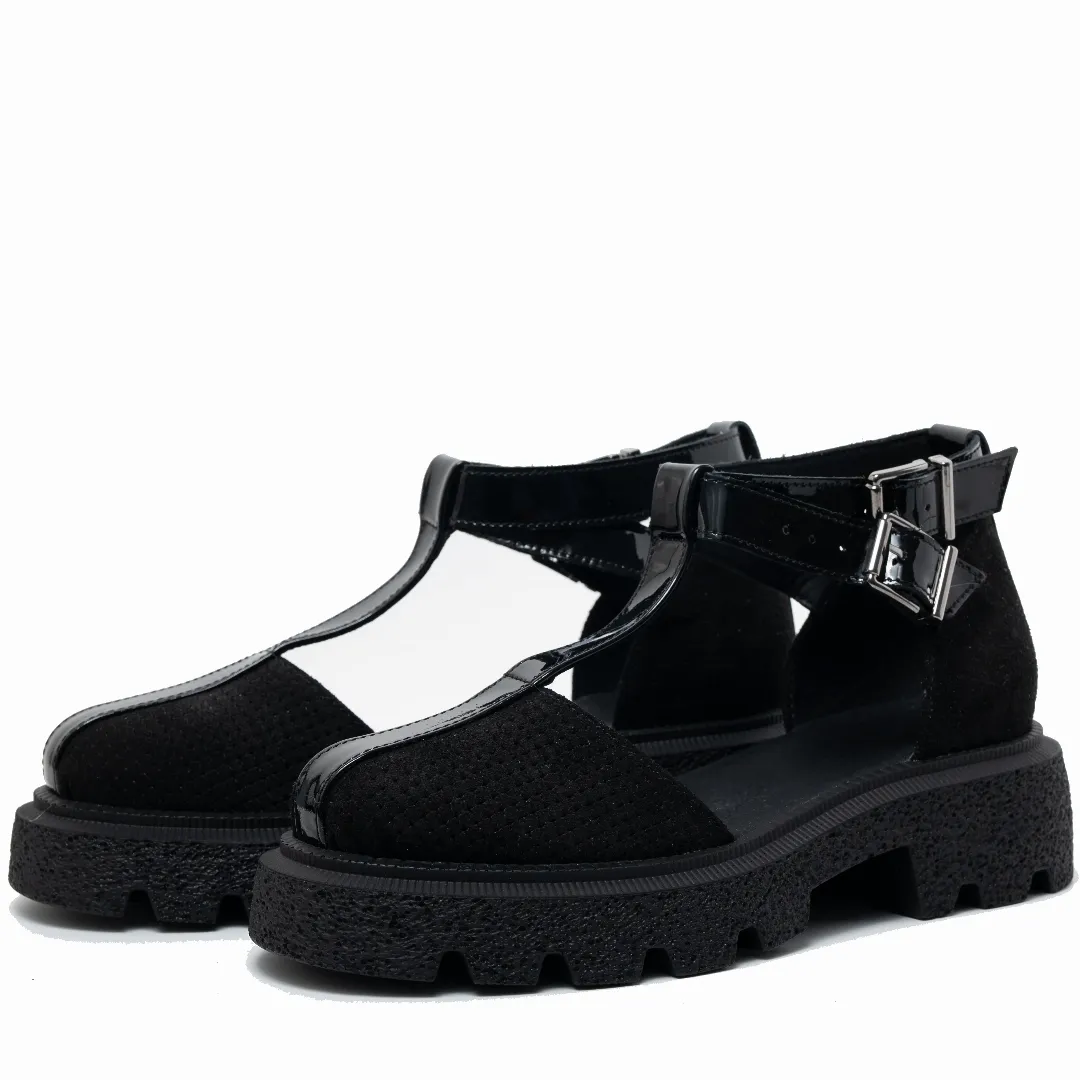 Sandale dama, Glemis, piele naturala - Model: IB-16850, Culoare: Negru, Numar: 38