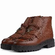 Ghete dama calapod normal, Glemis, piele naturala - Model: Stupina, Culoare: Maro Bizon, Marime: 38 (25 cm)