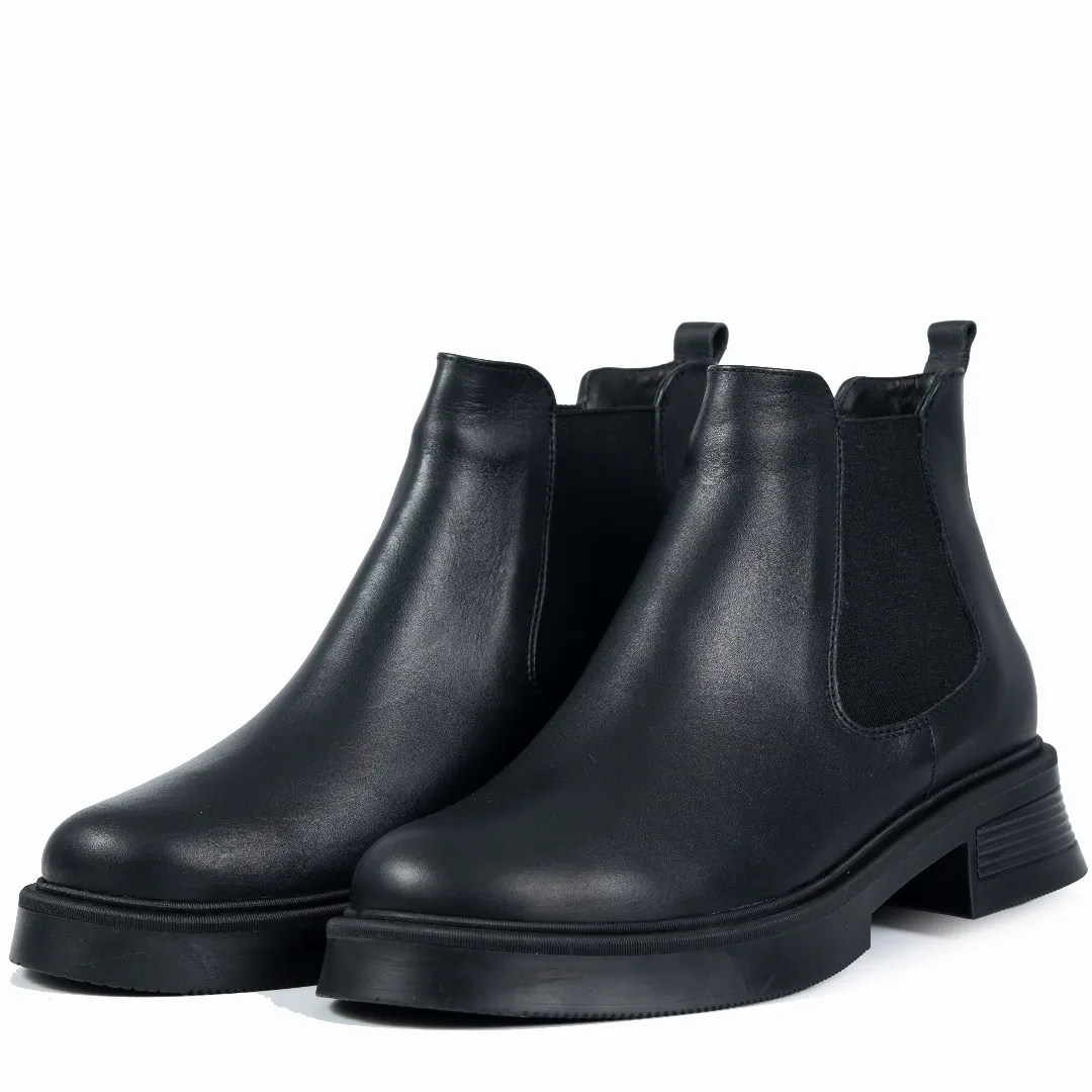 Ghete dama, Glemis, piele naturala - Cod: JD-cloe-1280, Culoare: Negru Box, Marime: 38 (24.8 cm)