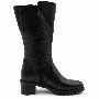 Cizme dama gamba groasa, Glemis, piele naturala - Model: GAMBA XL, Culoare: Negru Box, Marime: 38 (25.2 cm)